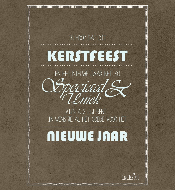 kerstfeest uniek speciaal tekst